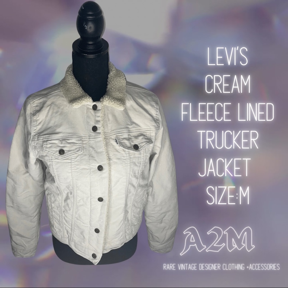 Levi’s Cream Denim Fleece Lined Jacket Size M